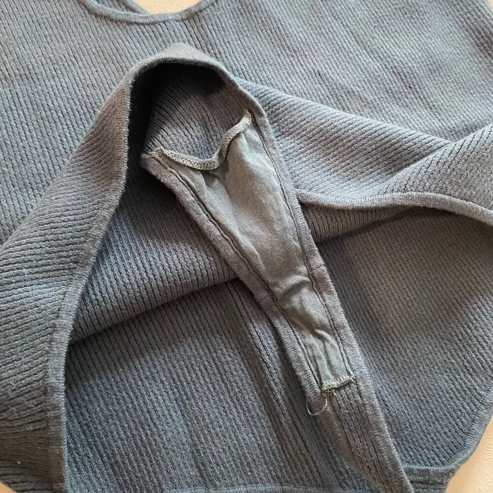 Victoria’s Secret Ribbed Bodysuit XXL Blue Sleeveless Scoop Neck Y2K